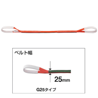 【0.8ton1m・5営業日以内に出荷】トラスコ中山 ベルトスリング JIS3両端アイ25mmX1.0m G25-10  0.8ton