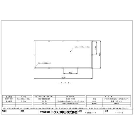 【5営業日以内に出荷】トラスコ中山 火花養生シート 2号 THS-2