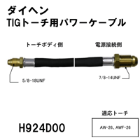 【送料無料・5営業日以内に出荷】ダイヘン TIGトーチ用パワーケーブル(4m) H924D00
