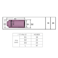 【5営業日以内に出荷】ダイヘン TIG ノズルNo.12 H21B25（1個入）