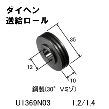 【5営業日以内に出荷】ダイヘン 送給ロール (1.2/1.4) U1369N03