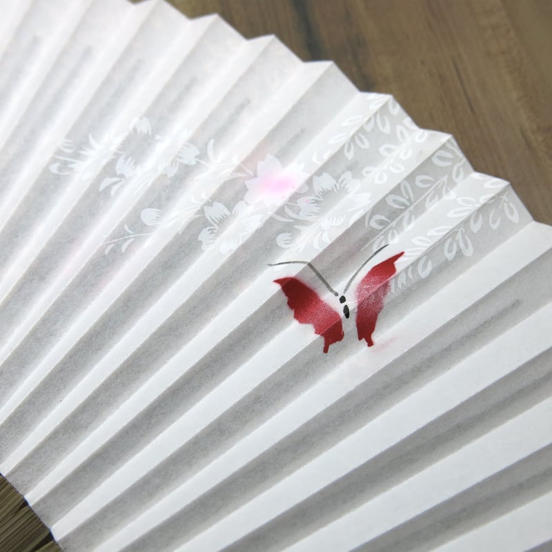 京都・伊藤常 女性用紙扇子【蝶】ピンク | CATARACT