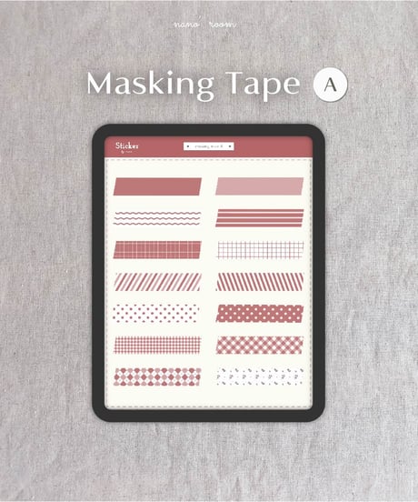 10 colors Sticker-Masking Tape A [.goodnotes]