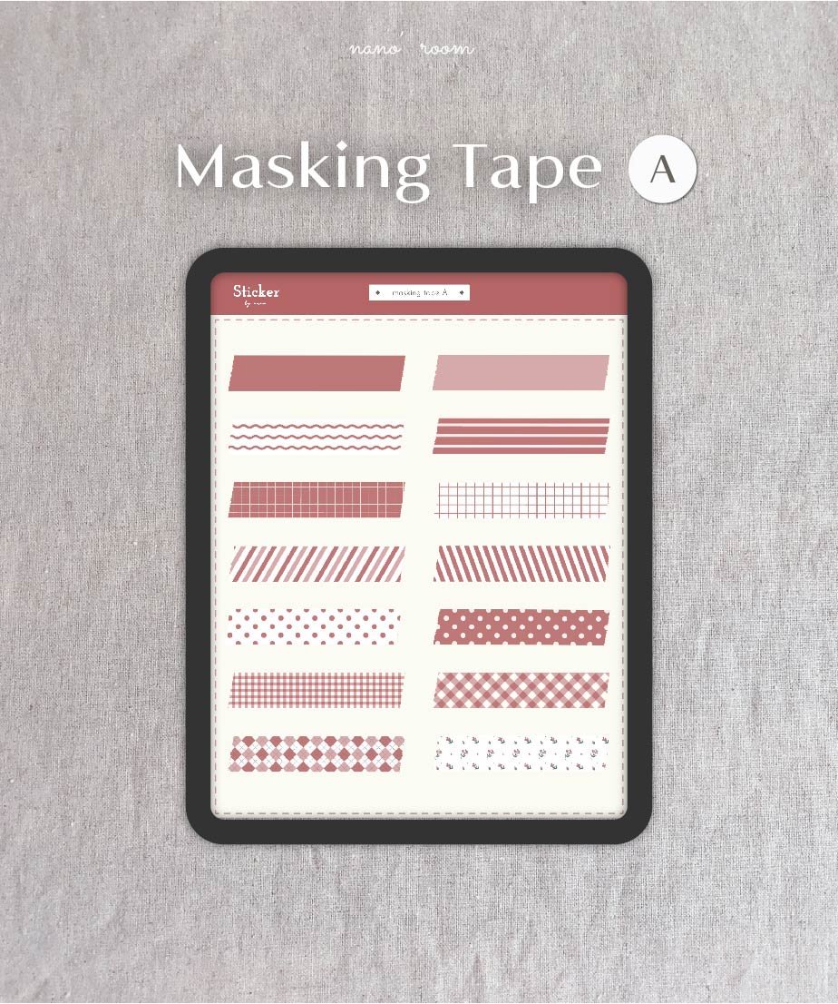 10 colors Sticker-Masking Tape A [.goodnotes]