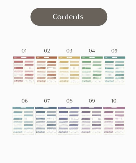 10 colors Sticker-Masking Tape A [.goodnotes]