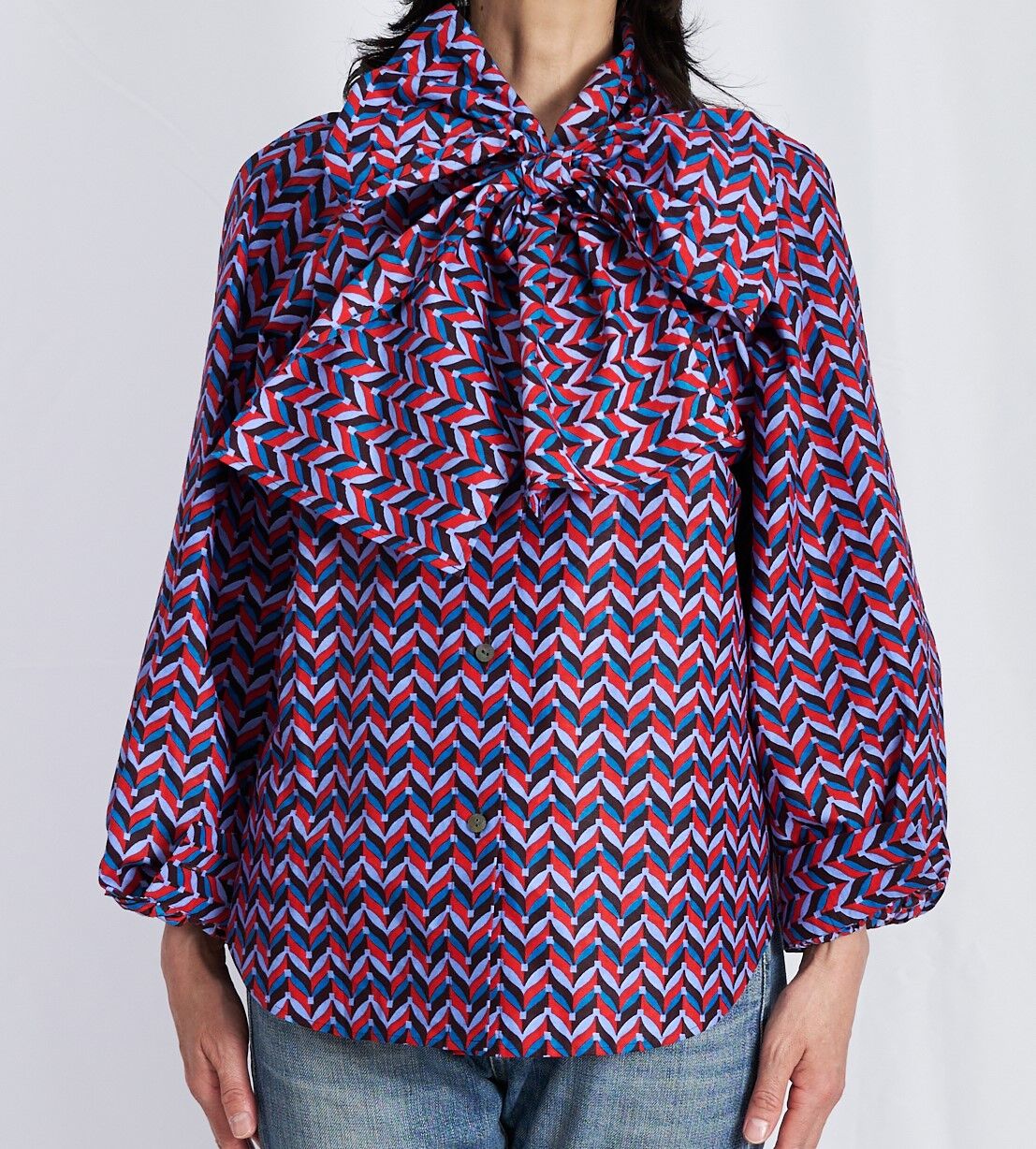 Cherry様専用】overE ビッグリボンシャツブラウス サックス96 🎀本日