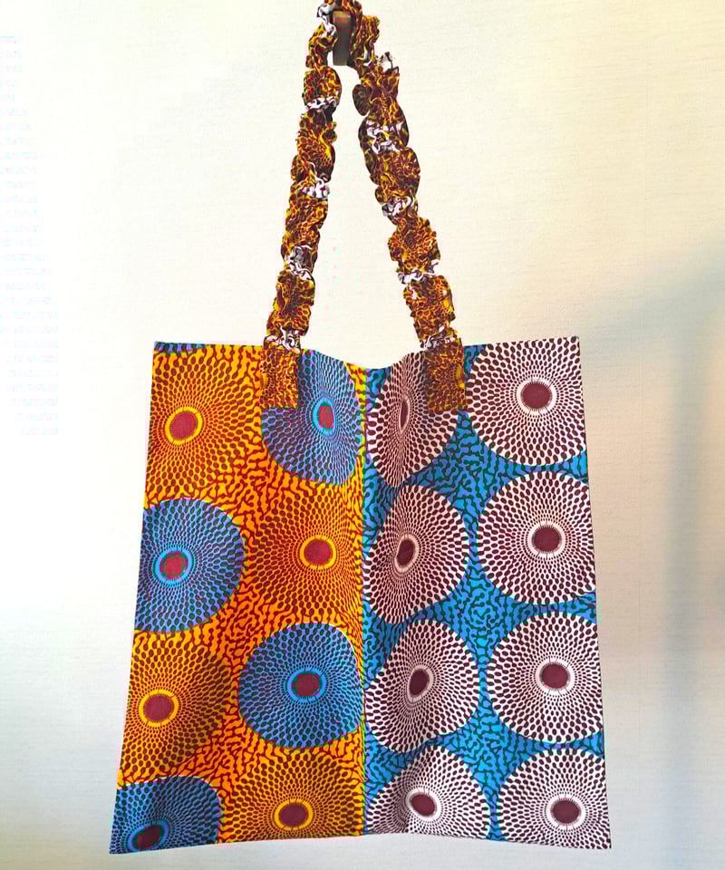 カーネーション エコバッグ（オレンジxブルーxアイボリー） | attamica