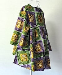 バックフラワーシャツ（アップルグリーンｘラベンダー）