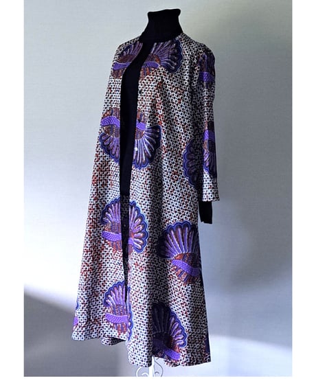 エプロンフラワードレス（ブリックレッドｘパープル）