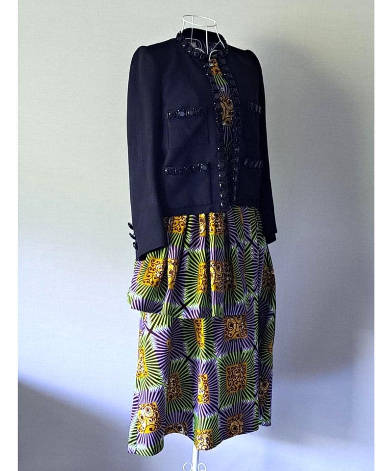 エプロンフラワードレス（アップルグリーンxラベンダー） | attamica