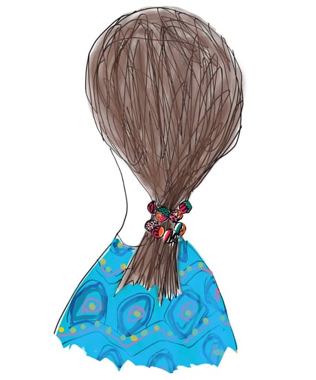 アッタミカのヘアアクセサリー（ピンクxブルー　フラワーアーチ）