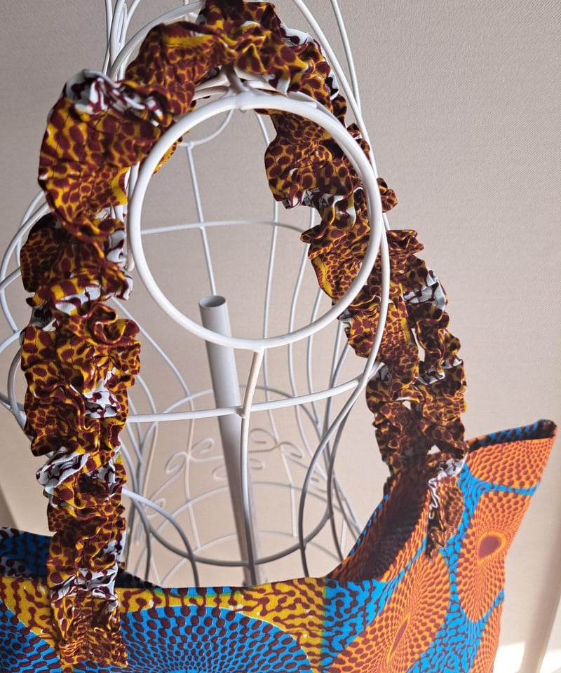 カーネーション エコバッグ（オレンジxブルーxアイボリー） | attamica