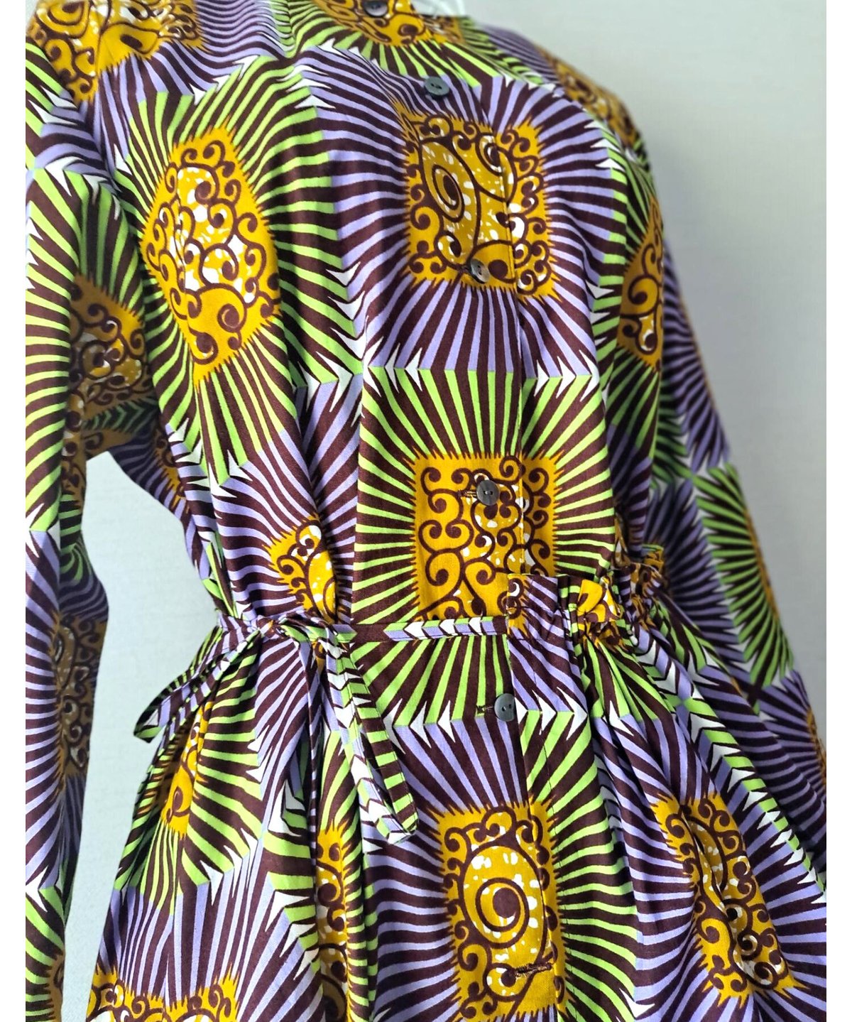 エプロンフラワードレス（アップルグリーンxラベンダー） | attamica