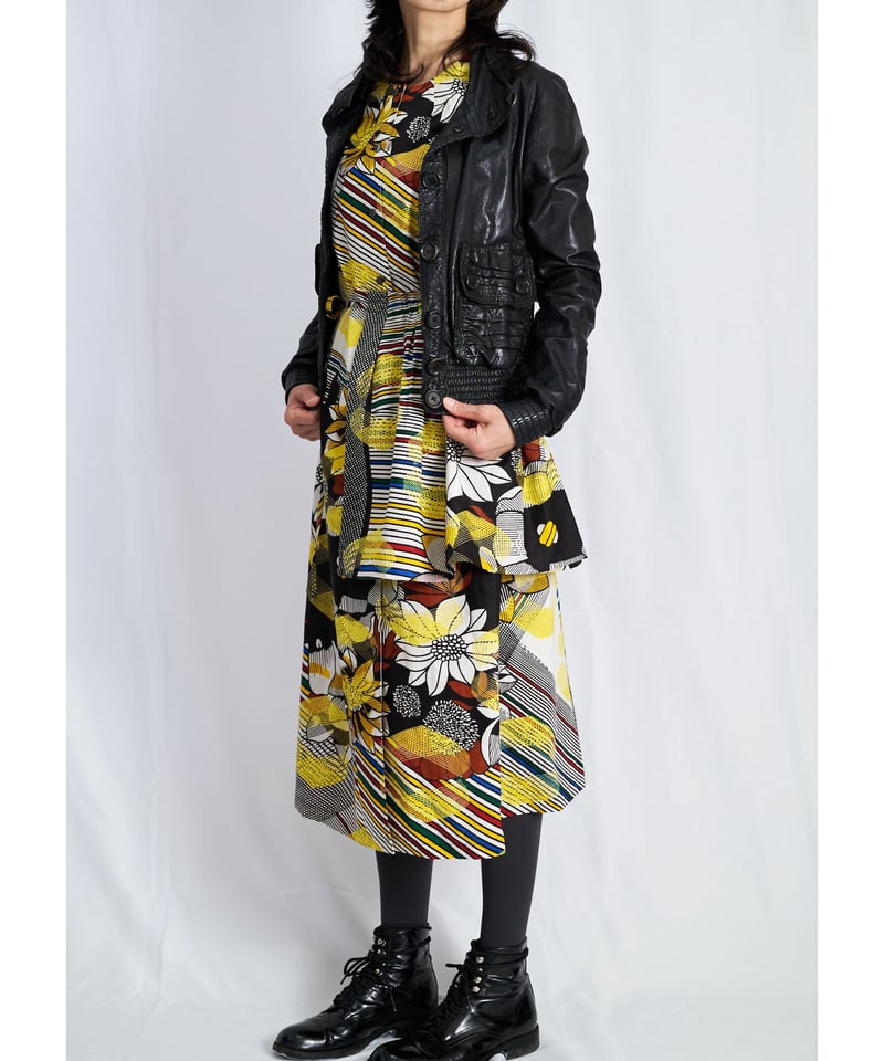 【新品未使用】yellowpelota イエローペロタ エプロンドレス 再販】エプロンドレス yellow mimosa レディース 大人用 コットン