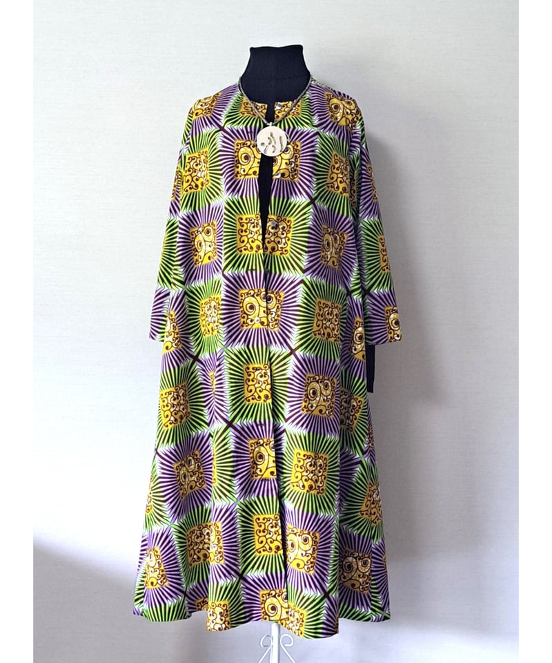 エプロンフラワードレス（アップルグリーンxラベンダー） | attamica