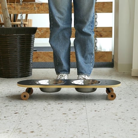 SK8PLATE大 ペット用エサ皿 スケートボード型  /【 PETTO 】ペットと