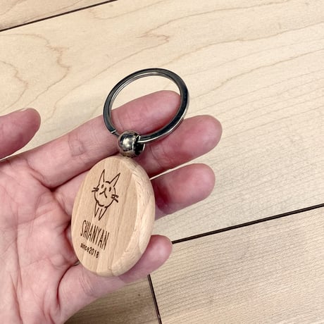 しあにゃん木製キーホルダー