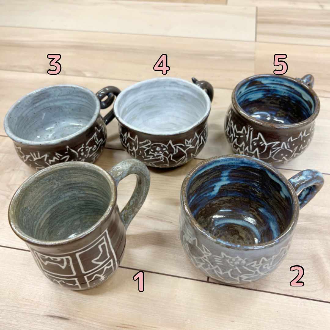 猫ちゃん陶器マグカップ【三島技法】 | shianyan.shop