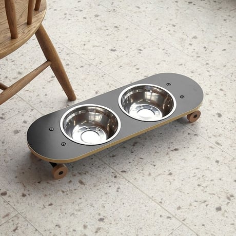 SK8PLATE大 ペット用エサ皿 スケートボード型  /【 PETTO 】ペットと