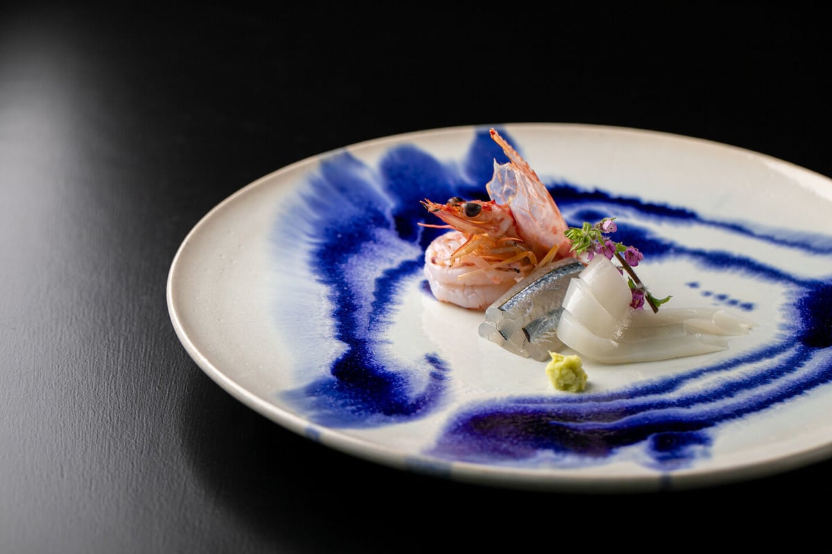 瑠璃釉垂らし / 平皿 / 大 | 法勝寺焼 松花窯