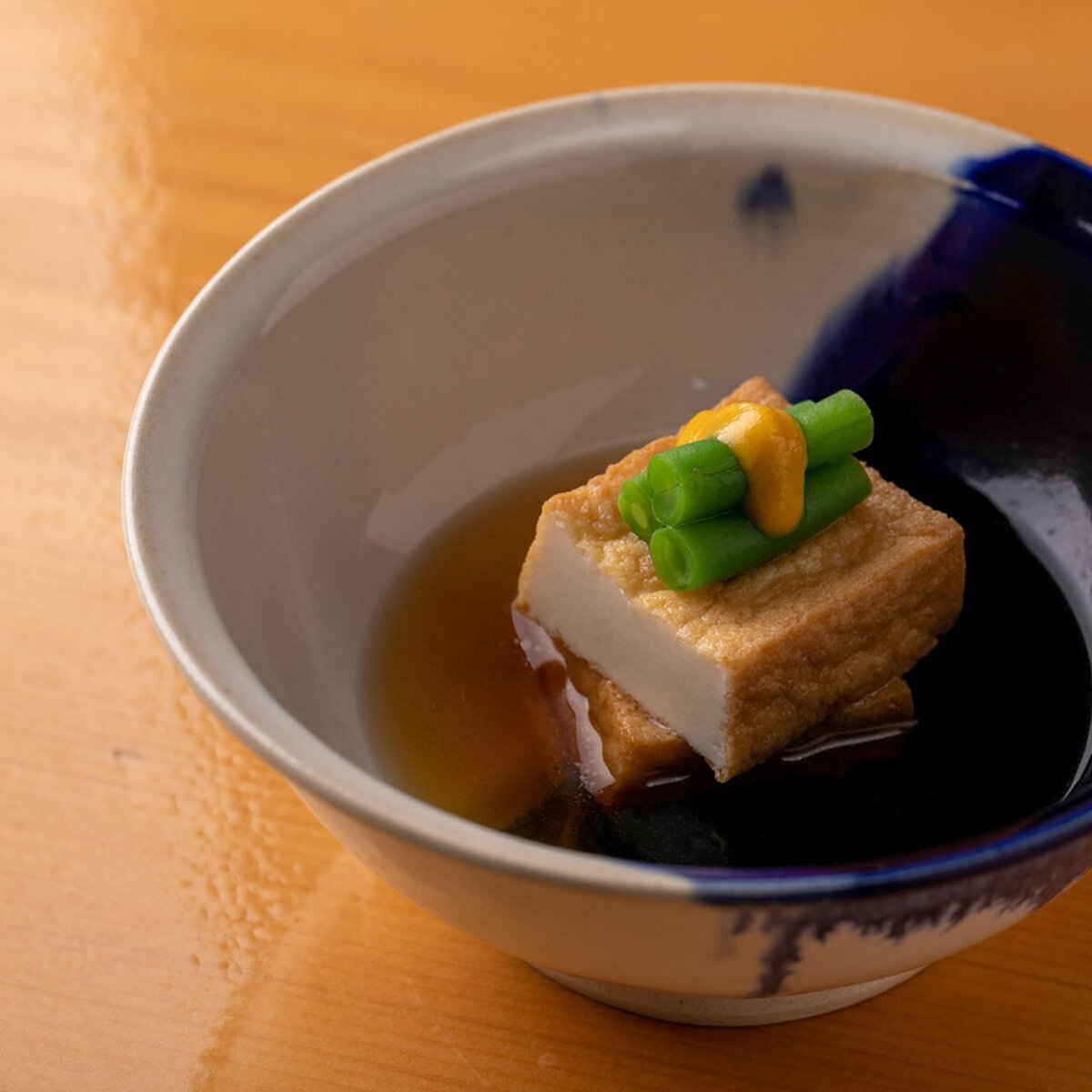 青釉垂らし / 中鉢 | 法勝寺焼 松花窯