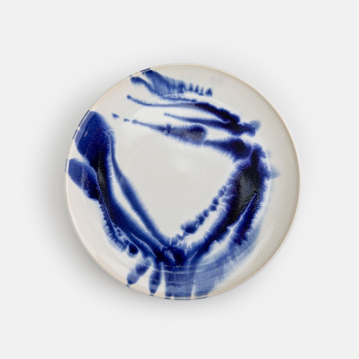 瑠璃釉垂らし / 平皿 / 大 | 法勝寺焼 松花窯