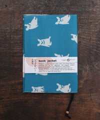 【数量限定】ブックカバー文庫判〈やさぐれわんこ／ブルーグリーン〉