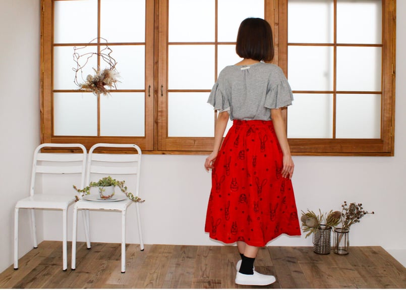 ア*カ様 巻きスカート　うさとの服　自然素材 巻きスカートうさとの服自然素材