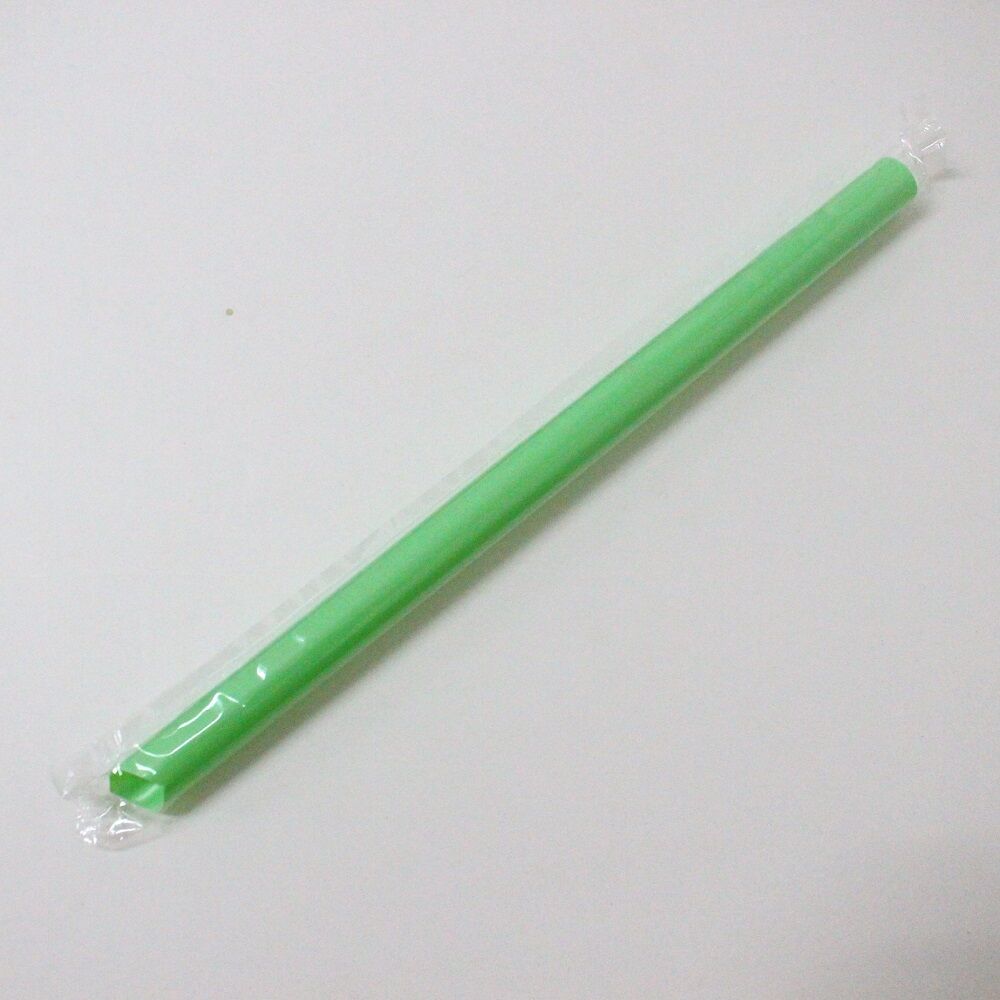売り尽くしセール！在庫限り】タピオカストロー(グリーン) 200本入り 