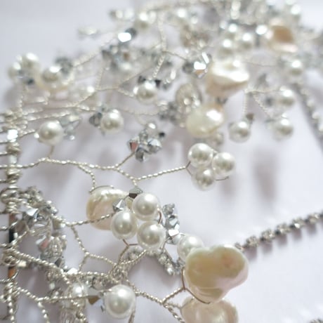 【head accessory】shell×perl×swarovski