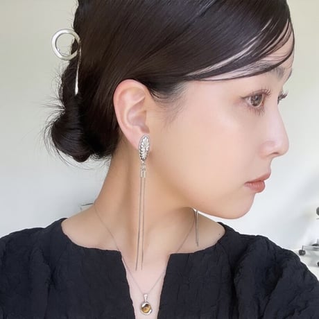 simple silver chain earring