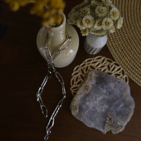 silver long necklace