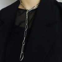 silver long necklace