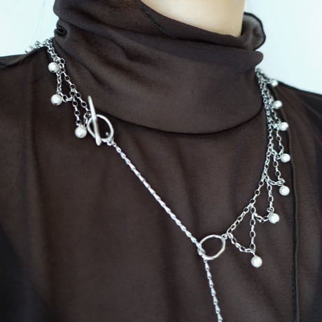 3way silver chain necklace