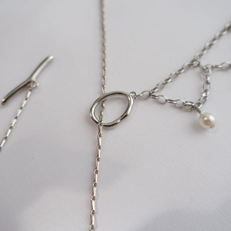 3way silver chain necklace