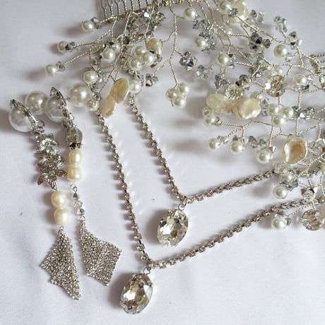 【head accessory】shell×perl×swarovski