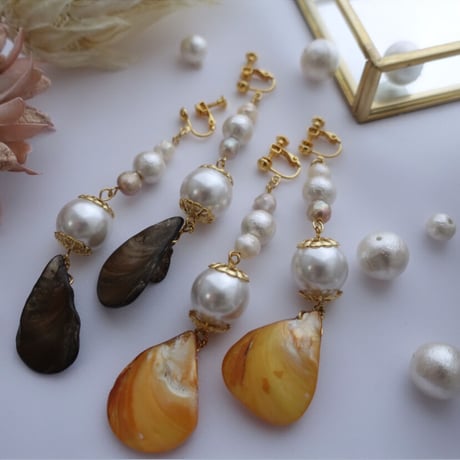 shell ×perl earring