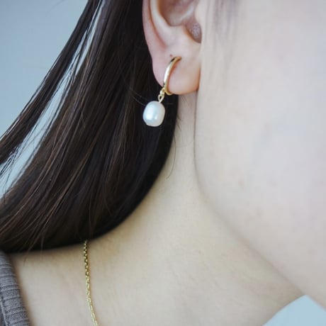 【gold】pearl earring