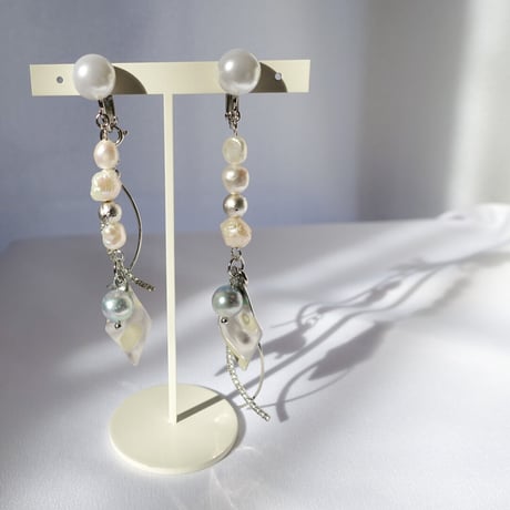 【silver base】3way akoya perl  accessory