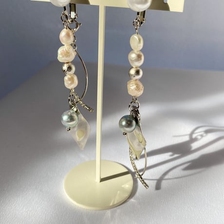 【silver base】3way akoya perl  accessory
