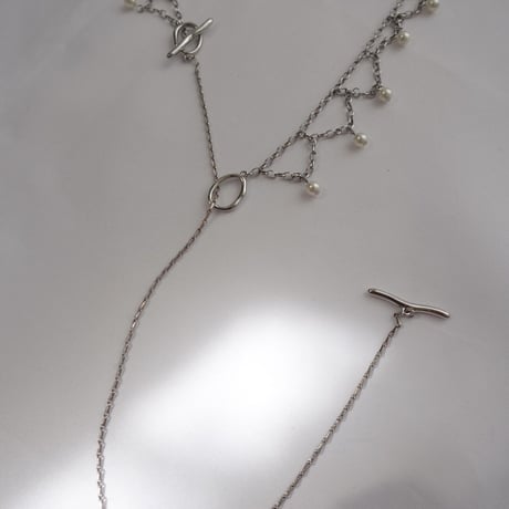 3way silver chain necklace