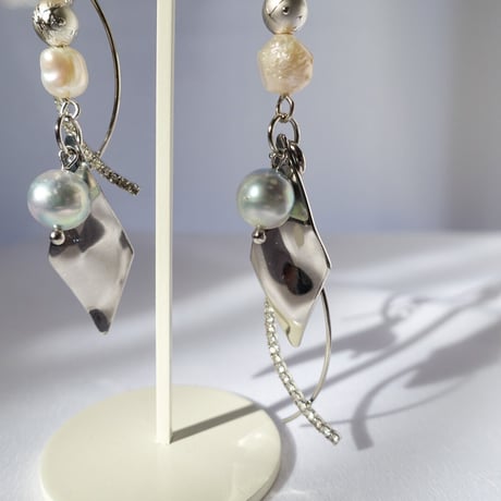 【silver base】3way akoya perl  accessory