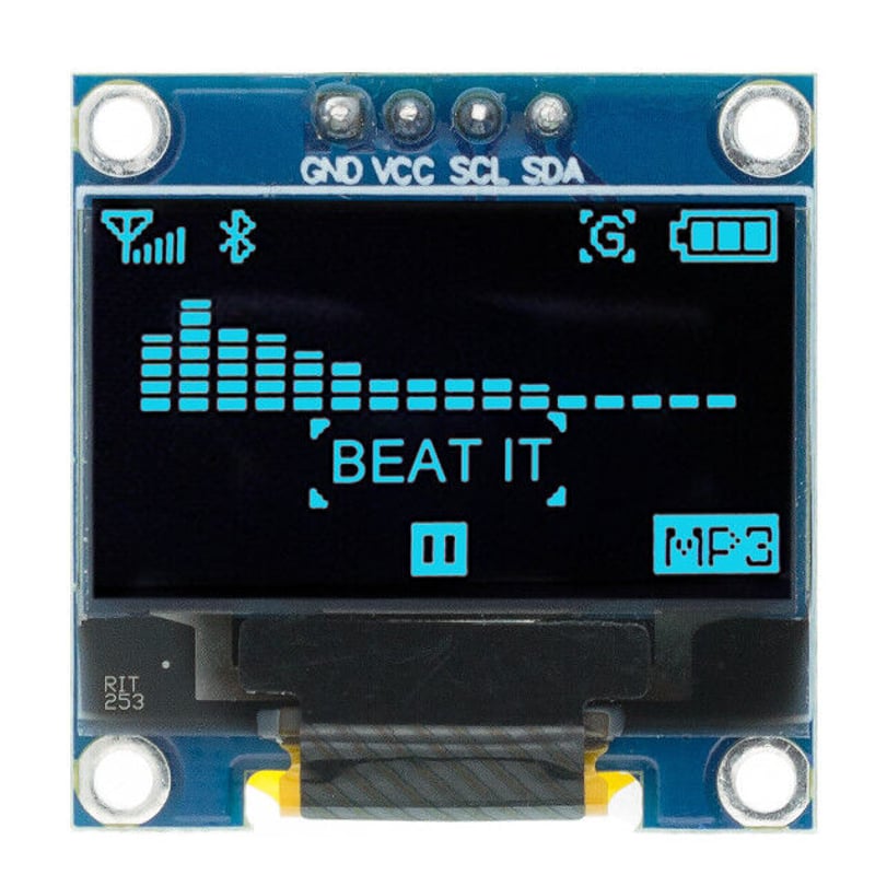 OLEDディスプレイ 0.96インチ 128X64 青 IIC I2C | 関越電子