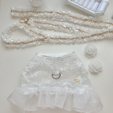 【予約商品】Bling chain lead (White)
