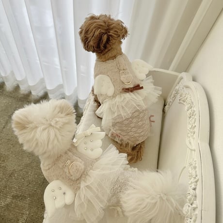 【予約商品】fur angel harness Ruffle（beige）