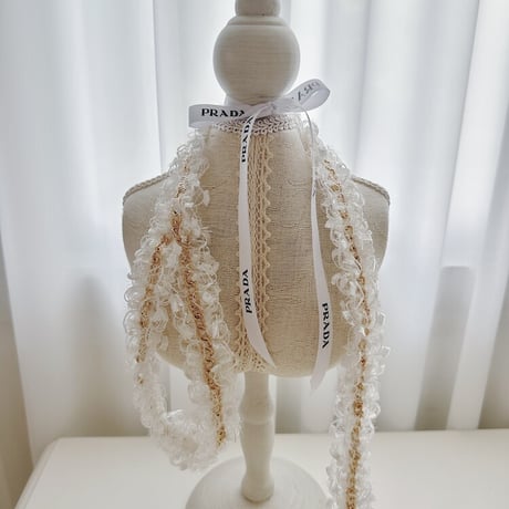 【予約商品】Bling chain lead (White)