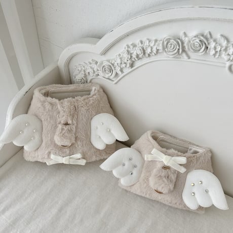 【予約商品】fur angel harness Ruffle（beige）