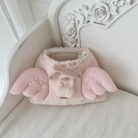 【予約商品】fur angel harness Ruffle（pink）