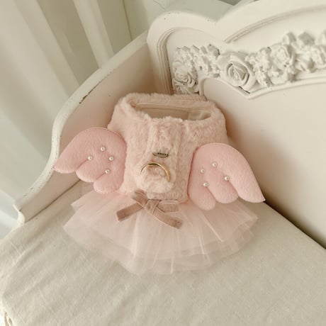 【予約商品】fur angel harness Ruffle（pink）