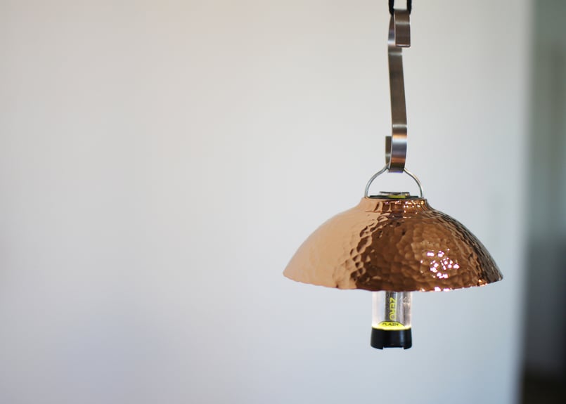 LAMP SHADE for goal zero_銅:槌目・ピンクゴールドメッキ LAMP SHADE for goal zero_銅:槌目・ピンクゴールドメッキ